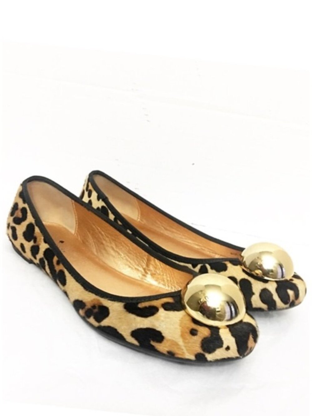 Kate Spade Helen Too Leopard Print Pony Calf Hair Ballet Flats Slippers - Sz 9